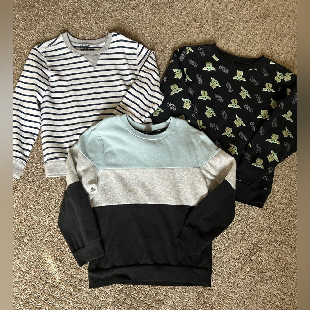 Lot of 3 Kids Pull Over Sweatshirts M 8/10